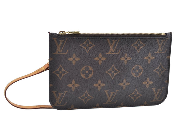 Authentic Louis Vuitton Monogram Neverfull Pouch Purse Clutch Bag LV K4412