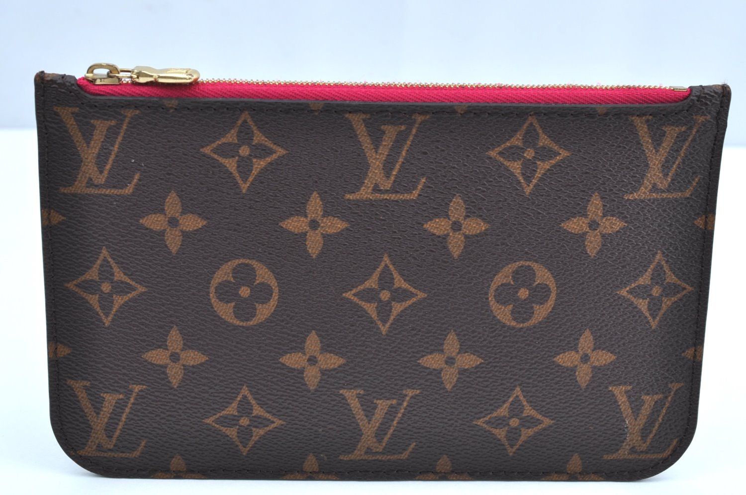 Authentic Louis Vuitton Monogram Neverfull Pouch Purse Clutch Bag Pink LV K4413