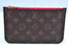 Authentic Louis Vuitton Monogram Neverfull Pouch Purse Clutch Bag Pink LV K4413