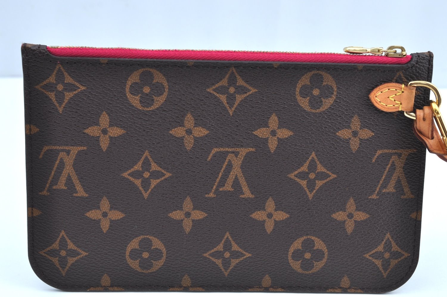 Authentic Louis Vuitton Monogram Neverfull Pouch Purse Clutch Bag Pink LV K4413