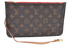 Authentic Louis Vuitton Monogram Neverfull Pouch Purse Clutch Bag Red LV K4414