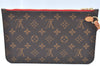 Authentic Louis Vuitton Monogram Neverfull Pouch Purse Clutch Bag Red LV K4414