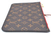 Authentic Louis Vuitton Monogram Neverfull Pouch Purse Clutch Bag Red LV K4414