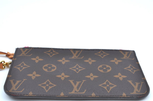 Authentic Louis Vuitton Monogram Neverfull Pouch Purse Clutch Bag Pink LV K4415