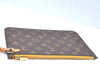 Authentic Louis Vuitton Monogram Neverfull Pouch Purse Clutch Bag Yellow K4416