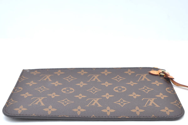 Authentic Louis Vuitton Monogram Neverfull Pouch Purse Clutch Bag Yellow K4416