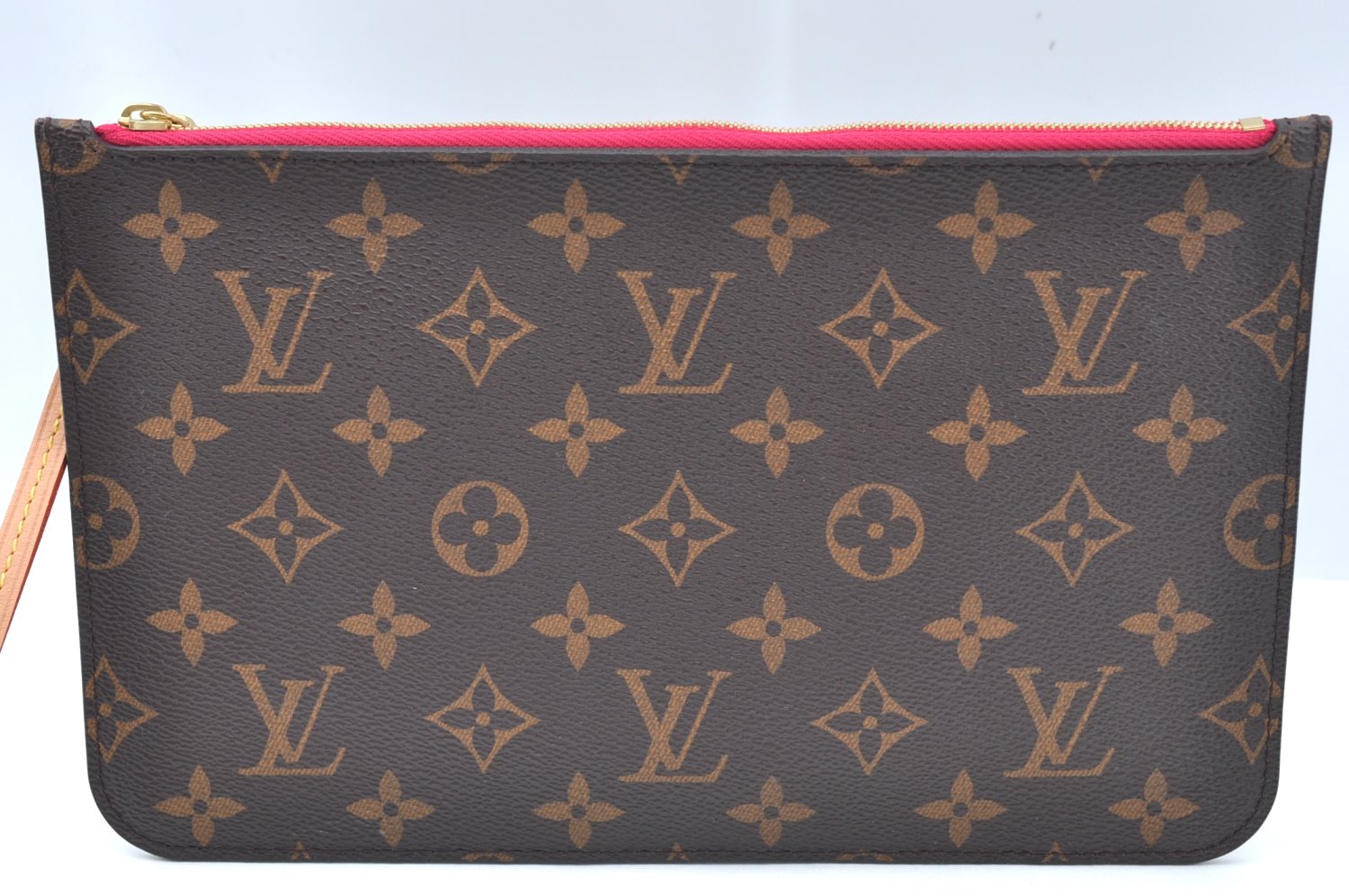 Authentic Louis Vuitton Monogram Neverfull Pouch Purse Clutch Bag Pink LV K4418