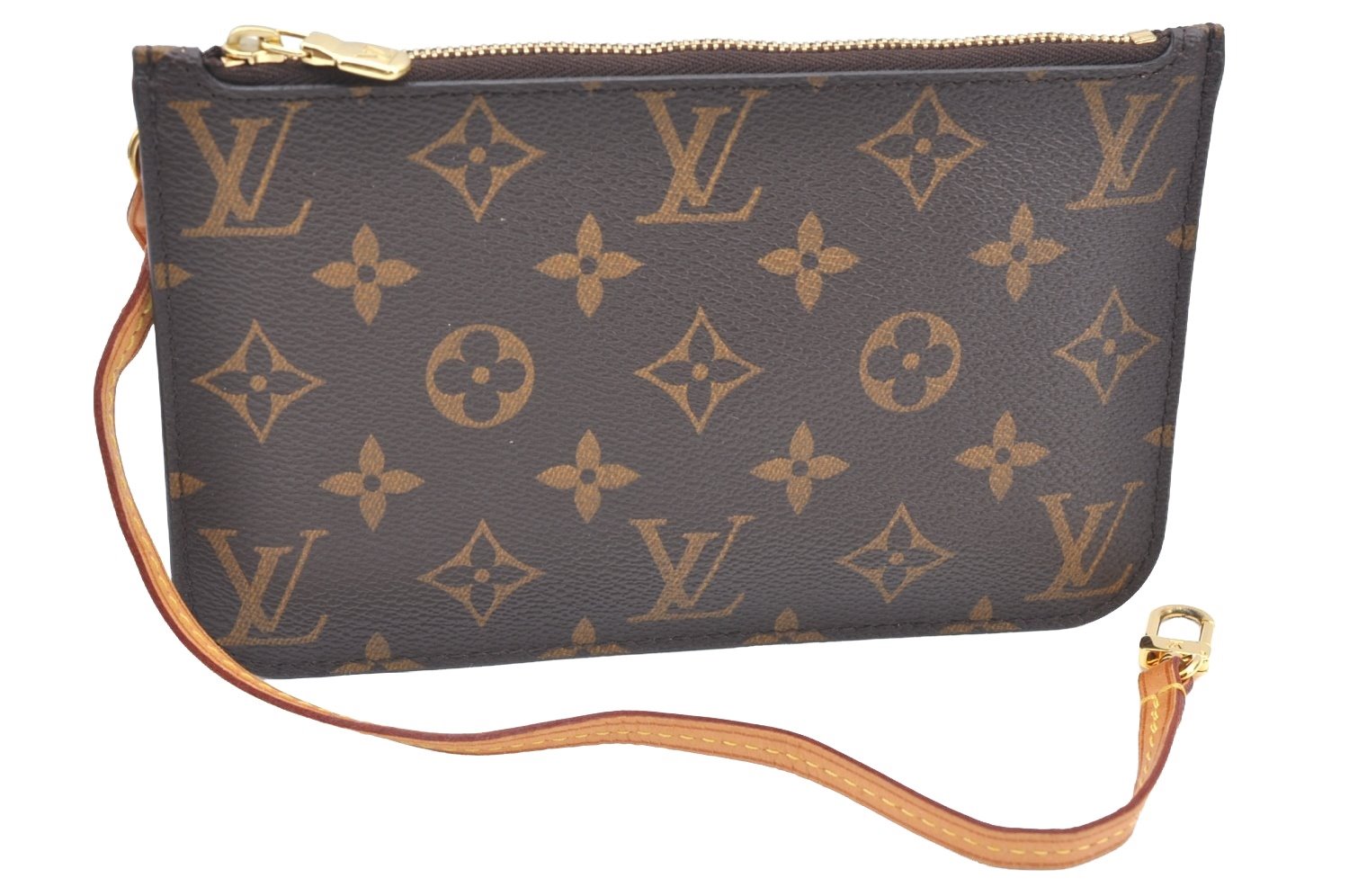 Authentic Louis Vuitton Monogram Neverfull Pouch Purse Clutch Bag LV K4420