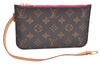 Authentic Louis Vuitton Monogram Neverfull Pouch Purse Clutch Bag Pink LV K4422