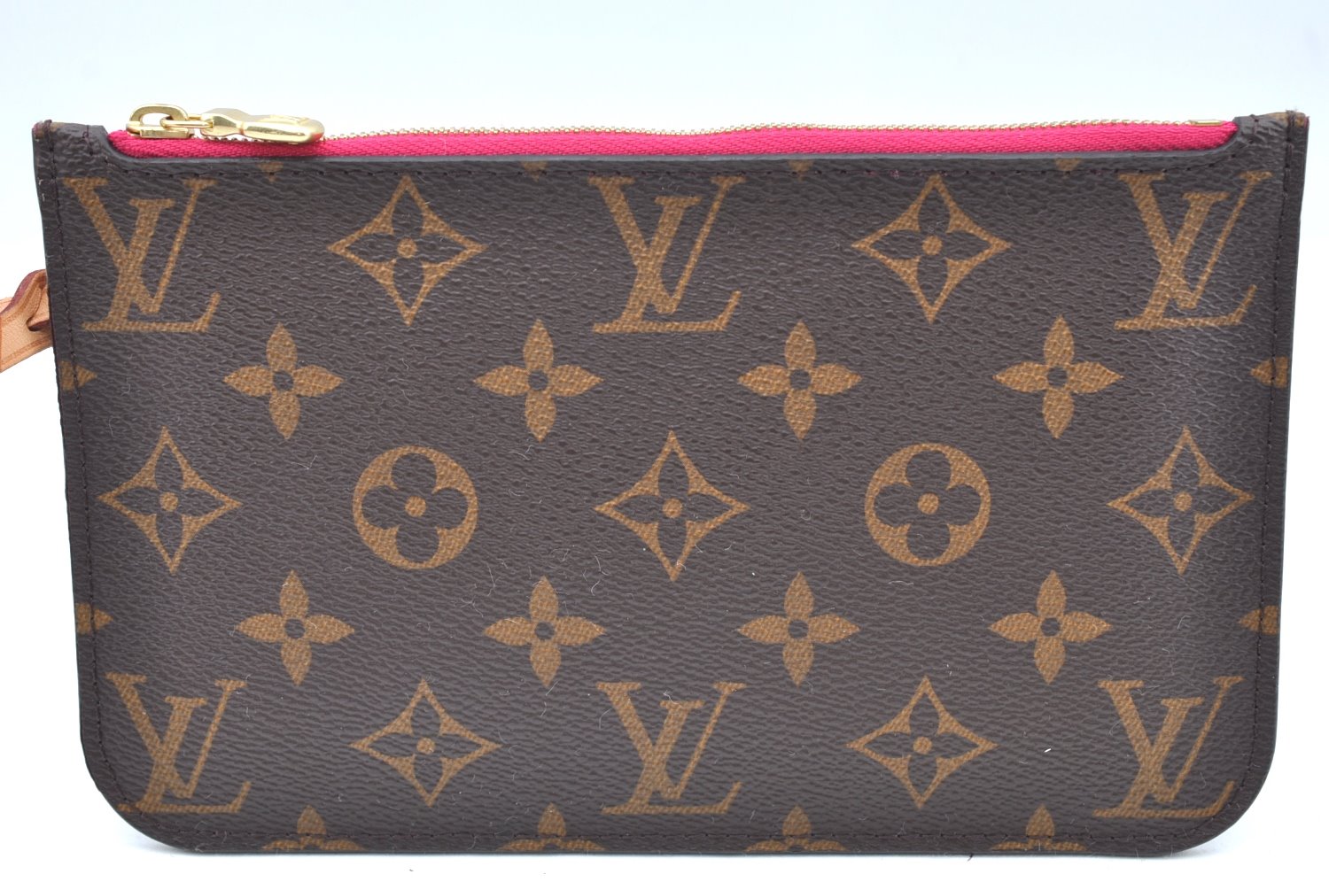 Authentic Louis Vuitton Monogram Neverfull Pouch Purse Clutch Bag Pink LV K4422