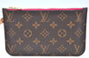 Authentic Louis Vuitton Monogram Neverfull Pouch Purse Clutch Bag Pink LV K4422