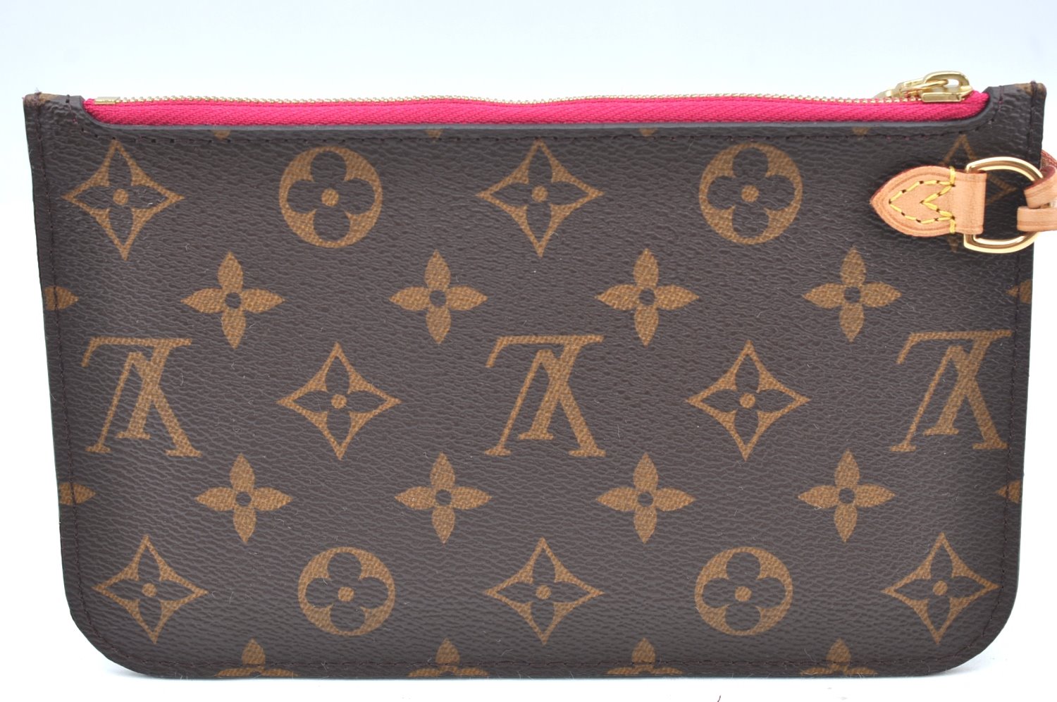 Authentic Louis Vuitton Monogram Neverfull Pouch Purse Clutch Bag Pink LV K4422