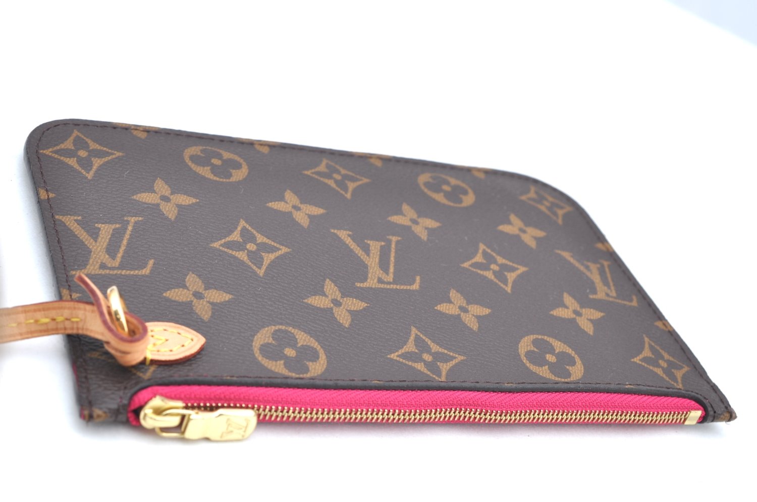 Authentic Louis Vuitton Monogram Neverfull Pouch Purse Clutch Bag Pink LV K4422