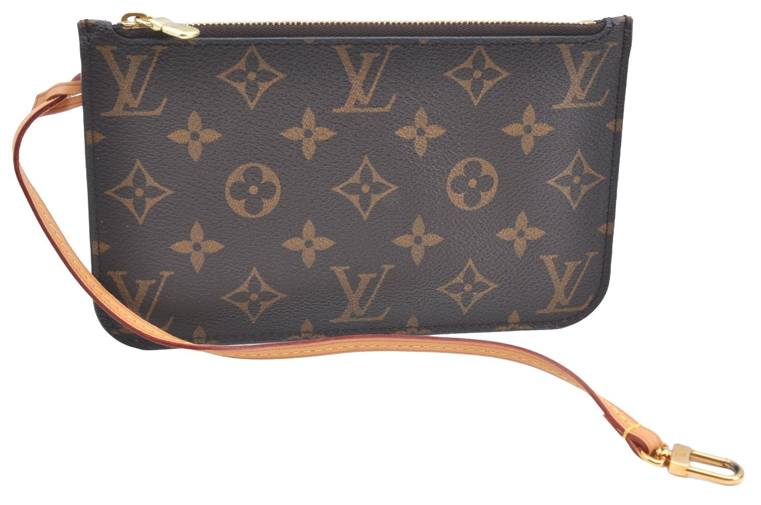 Authentic Louis Vuitton Monogram Neverfull Pouch Purse Clutch Bag LV K4423