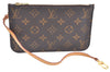 Authentic Louis Vuitton Monogram Neverfull Pouch Purse Clutch Bag LV K4427