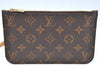 Authentic Louis Vuitton Monogram Neverfull Pouch Purse Clutch Bag LV K4427