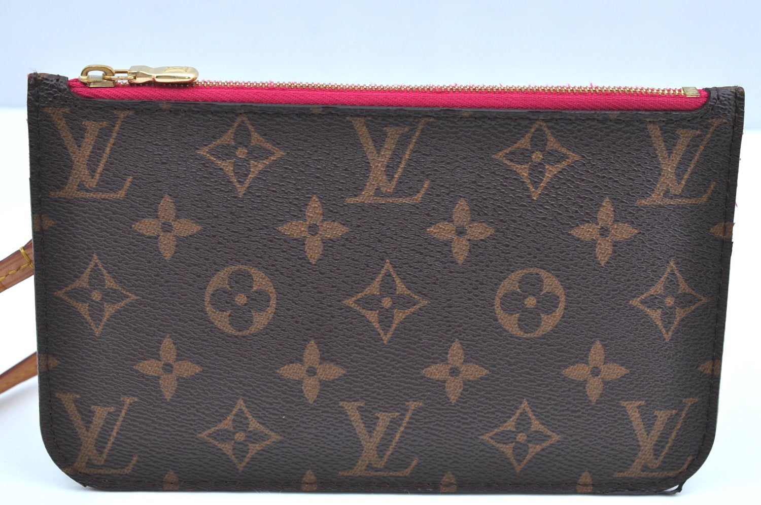 Authentic Louis Vuitton Monogram Neverfull Pouch Purse Clutch Bag Pink LV K4430