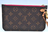 Authentic Louis Vuitton Monogram Neverfull Pouch Purse Clutch Bag Pink LV K4430