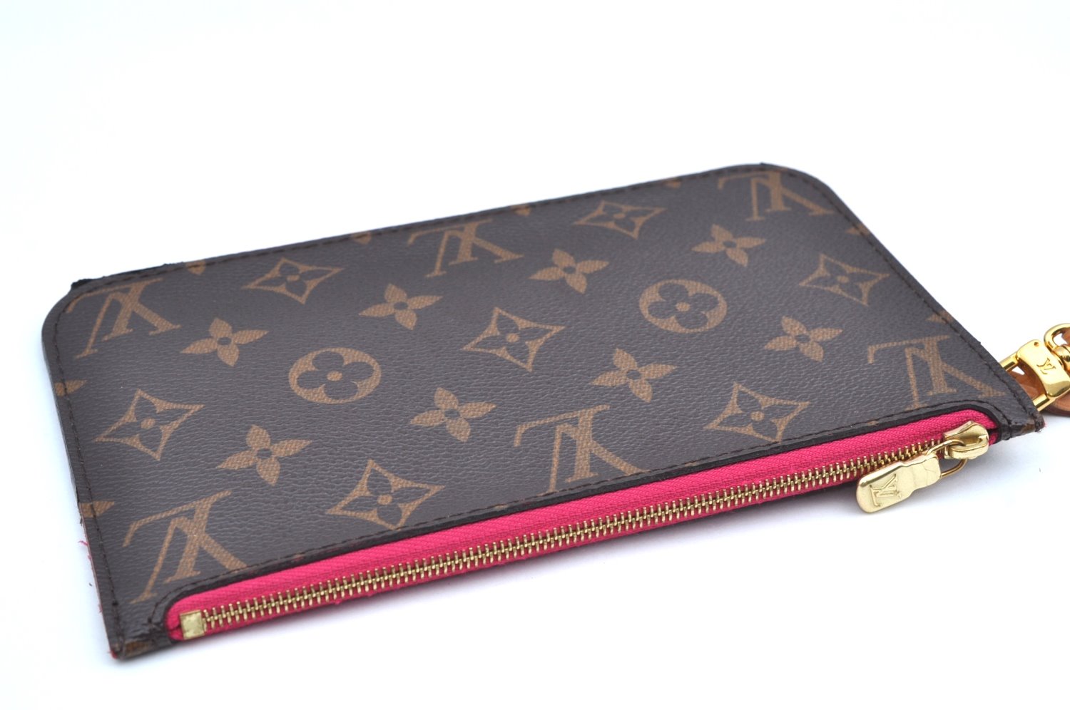 Authentic Louis Vuitton Monogram Neverfull Pouch Purse Clutch Bag Pink LV K4430