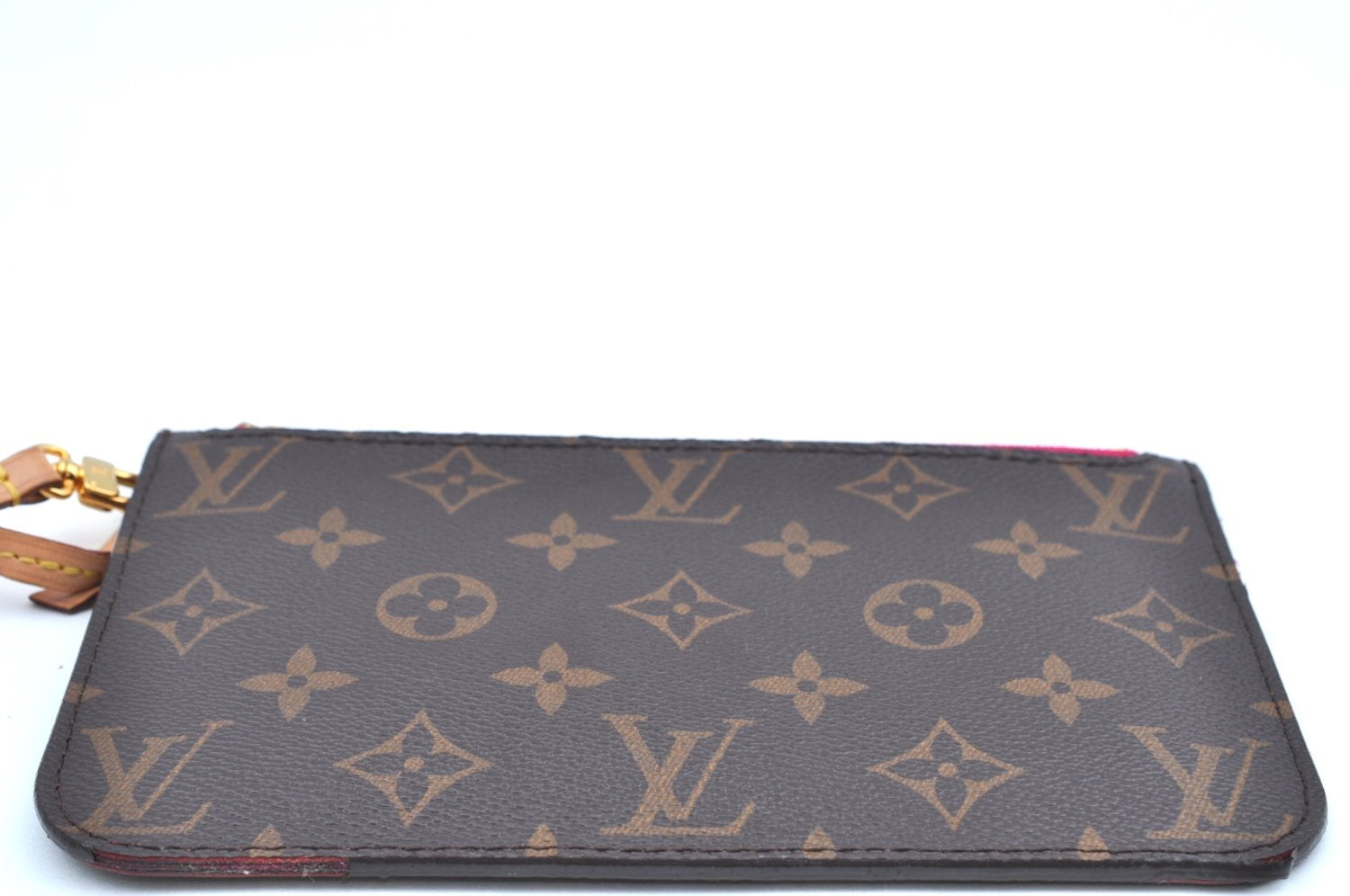 Authentic Louis Vuitton Monogram Neverfull Pouch Purse Clutch Bag Pink LV K4430