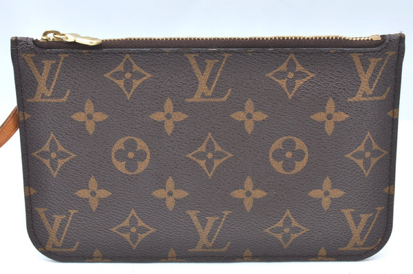 Authentic Louis Vuitton Monogram Neverfull Pouch Purse Clutch Bag LV K4431