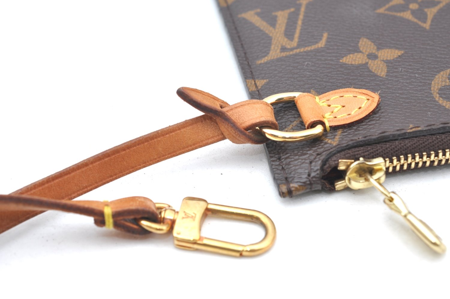 Authentic Louis Vuitton Monogram Neverfull Pouch Purse Clutch Bag LV K4431