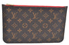 Authentic Louis Vuitton Monogram Neverfull Pouch Purse Clutch Bag Red LV K4432