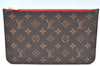 Authentic Louis Vuitton Monogram Neverfull Pouch Purse Clutch Bag Red LV K4432