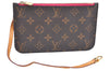 Authentic Louis Vuitton Monogram Neverfull Pouch Purse Clutch Bag Pink LV K4433