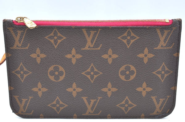 Authentic Louis Vuitton Monogram Neverfull Pouch Purse Clutch Bag Pink LV K4433