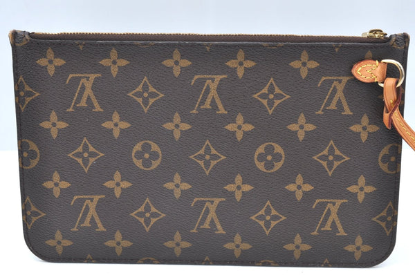 Authentic Louis Vuitton Monogram Neverfull Pouch Purse Clutch Bag LV K4434