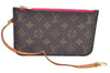 Authentic Louis Vuitton Monogram Neverfull Pouch Purse Clutch Bag Pink LV K4435