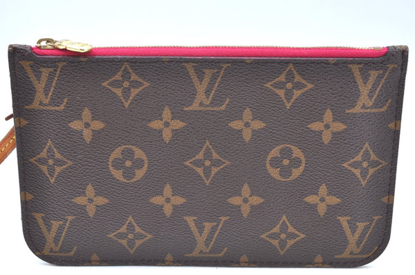 Authentic Louis Vuitton Monogram Neverfull Pouch Purse Clutch Bag Pink LV K4435