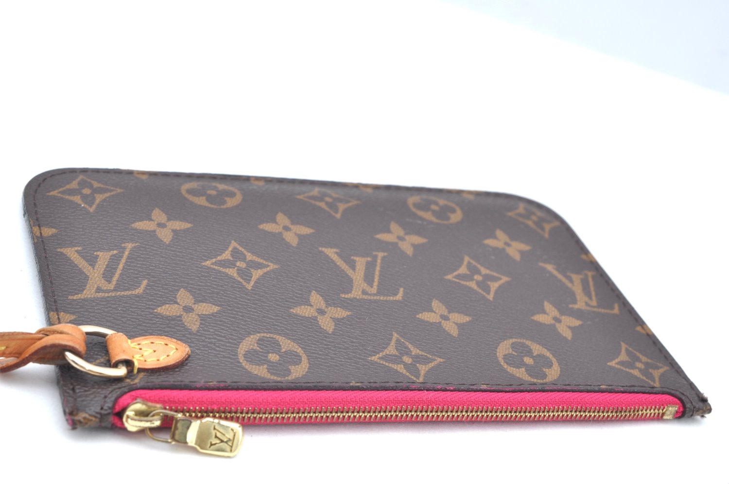 Authentic Louis Vuitton Monogram Neverfull Pouch Purse Clutch Bag Pink LV K4435