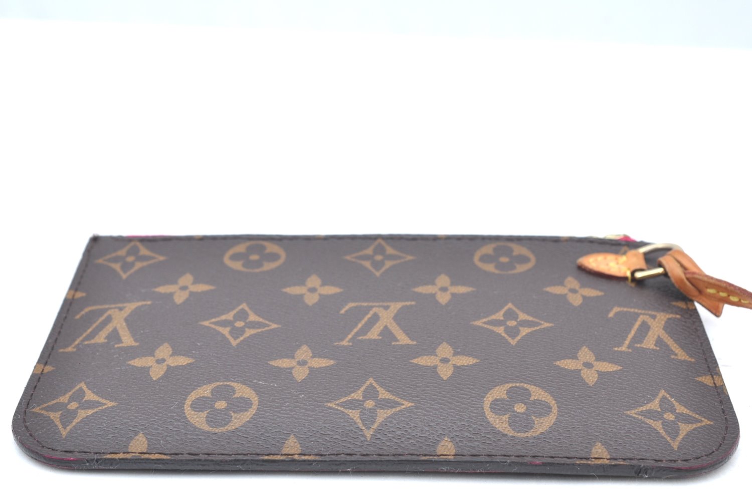 Authentic Louis Vuitton Monogram Neverfull Pouch Purse Clutch Bag Pink LV K4435