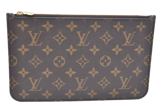 Authentic Louis Vuitton Monogram Neverfull Pouch Purse Clutch Bag LV K4436