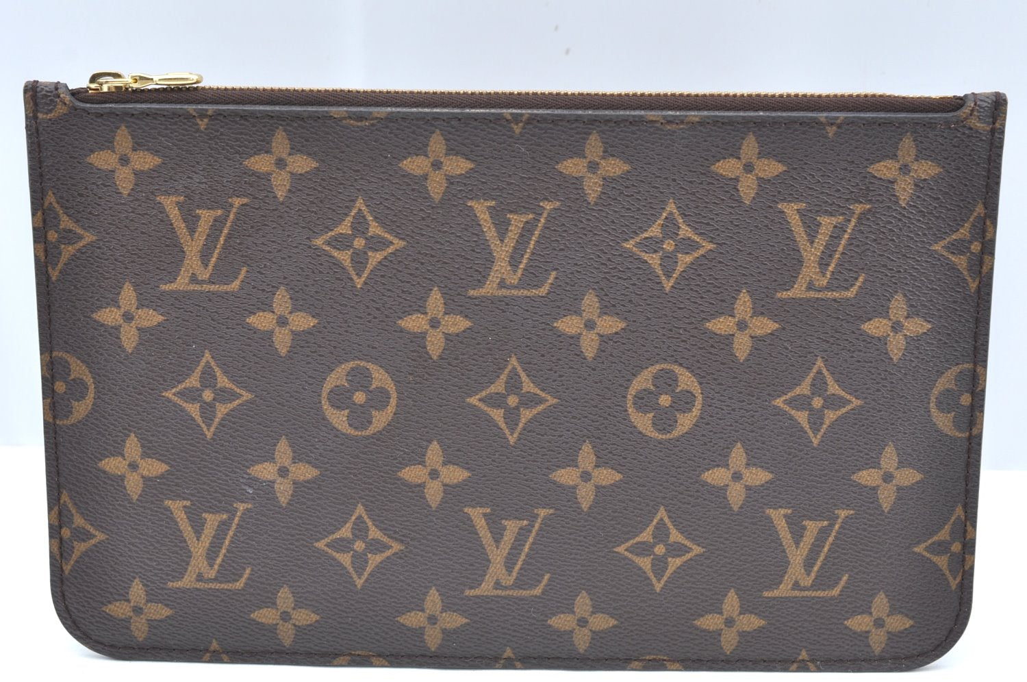 Authentic Louis Vuitton Monogram Neverfull Pouch Purse Clutch Bag LV K4436