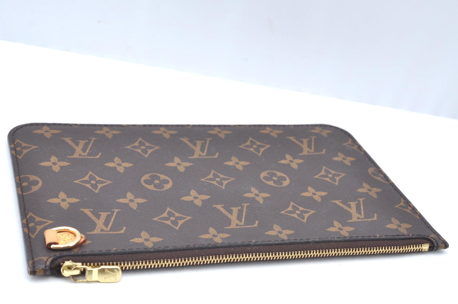 Authentic Louis Vuitton Monogram Neverfull Pouch Purse Clutch Bag LV K4436