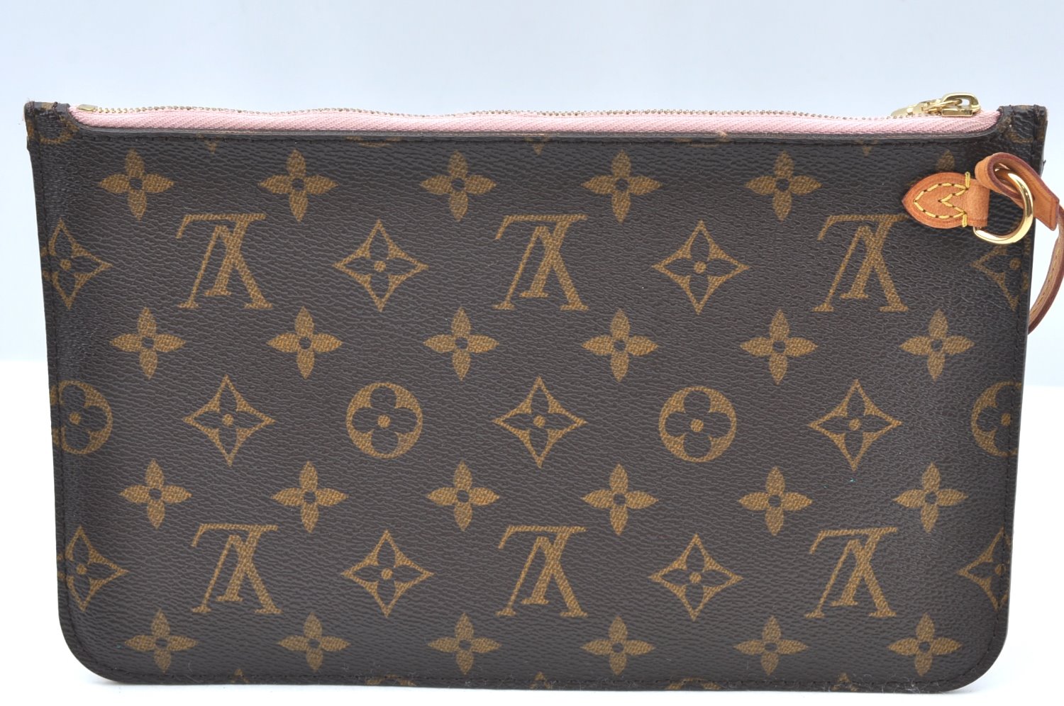 Authentic Louis Vuitton Monogram Neverfull Pouch Purse Clutch Bag Pink LV K4437