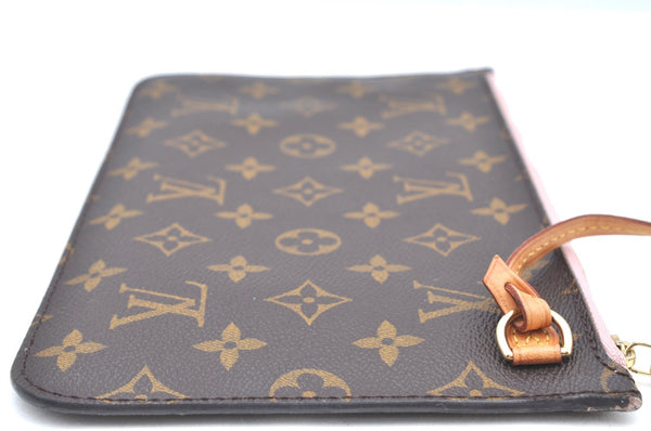 Authentic Louis Vuitton Monogram Neverfull Pouch Purse Clutch Bag Pink LV K4437