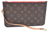 Authentic Louis Vuitton Monogram Neverfull Pouch Purse Clutch Bag Red LV K4438