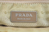 Auth PRADA Vintage Nylon Tessuto Leather Shoulder Hand Bag Light Yellow K4441