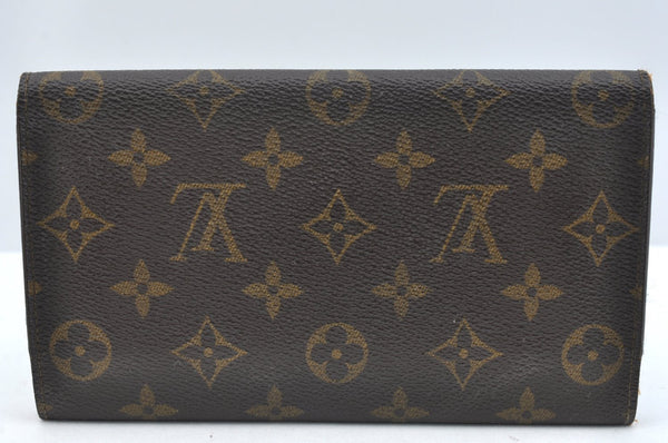 Authentic Louis Vuitton Monogram Porte Tresor International M61215 Wallet K4445