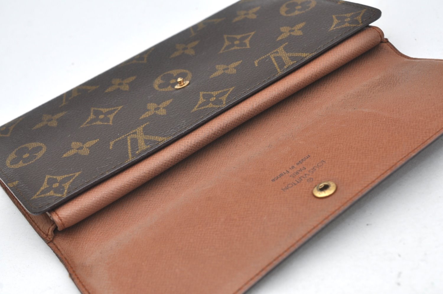 Authentic Louis Vuitton Monogram Porte Tresor International M61215 Wallet K4445