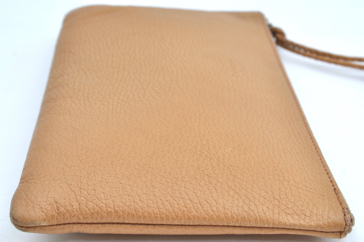 Authentic GUCCI Bamboo Tassel Clutch Bag Pouch Purse Leather 376854 Beige K4450