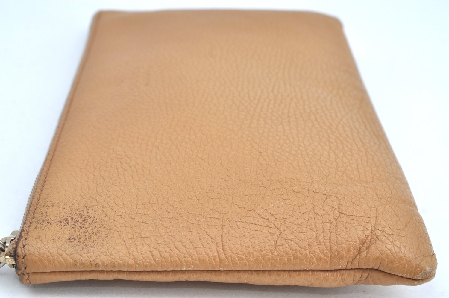 Authentic GUCCI Bamboo Tassel Clutch Bag Pouch Purse Leather 376854 Beige K4450