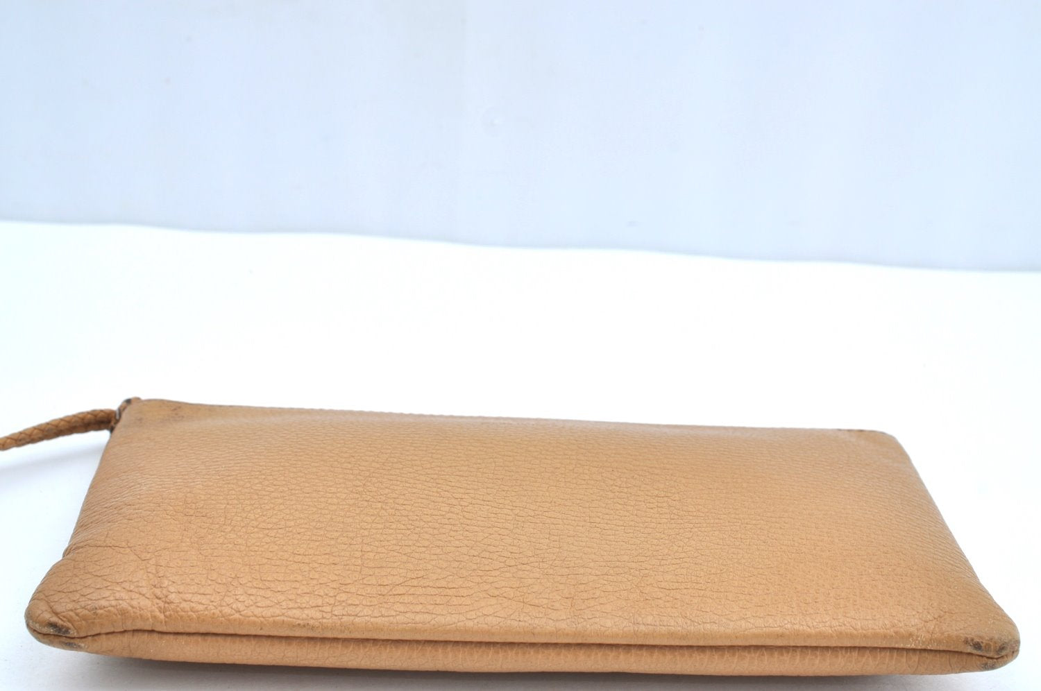 Authentic GUCCI Bamboo Tassel Clutch Bag Pouch Purse Leather 376854 Beige K4450