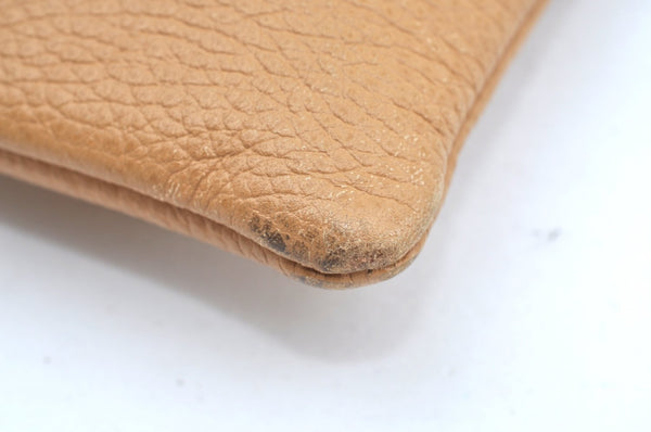 Authentic GUCCI Bamboo Tassel Clutch Bag Pouch Purse Leather 376854 Beige K4450