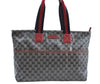 Authentic GUCCI Sherry Line GG Crystal Tote Bag PVC Leather 155524 Navy K4452