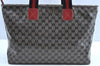 Authentic GUCCI Sherry Line GG Crystal Tote Bag PVC Leather 155524 Navy K4452